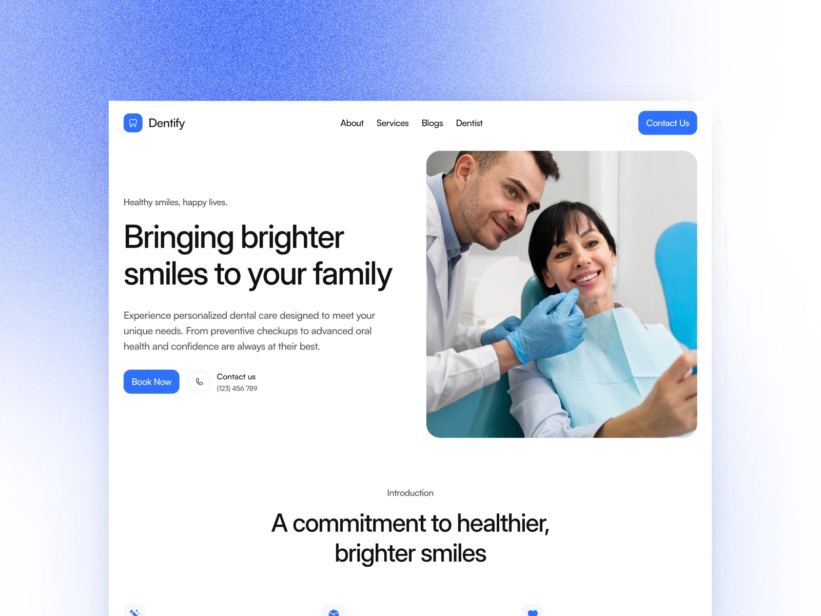 Dentify Dental - Dental Practice website design blueprint by NEXA